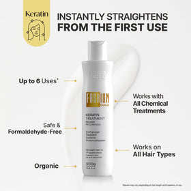 Fashion Gold keratin ingredients oil nourish hair and elasticity.