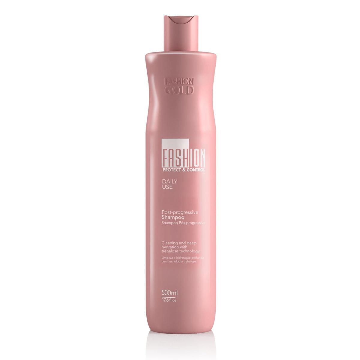 Fashion Gold Shampoo bottle 500ml for salon-like home care.