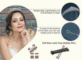 FASNAHOK tiara pin-loops secure placement for all-day wear