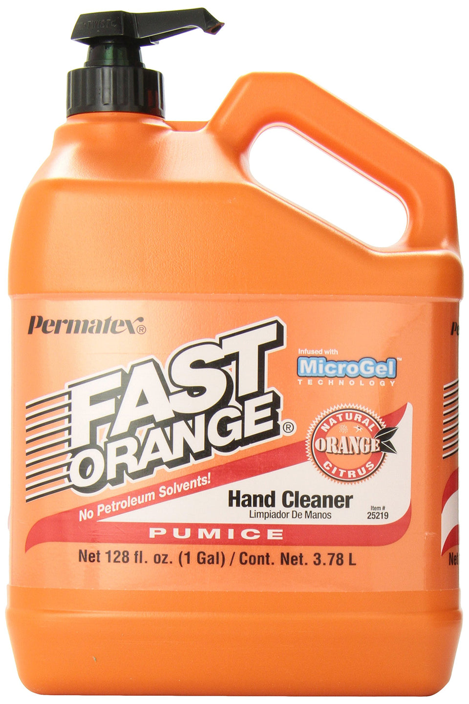 Fast Orange Pumice Lotion Cleaner bottle with pump prepared for tough grime cleanup