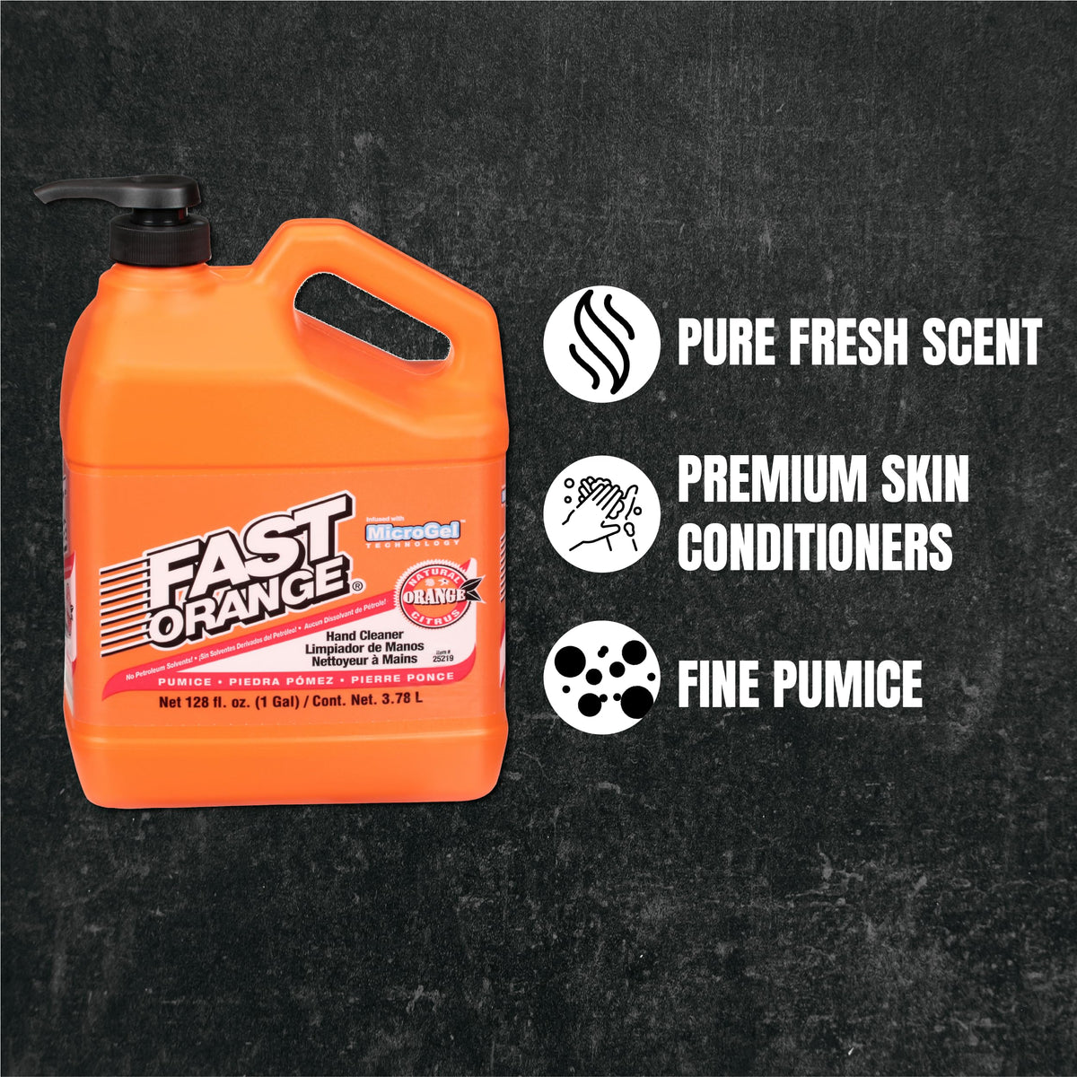 Close-up of Fast Orange Pumice Lotion Cleaner foam showing cleaning power
