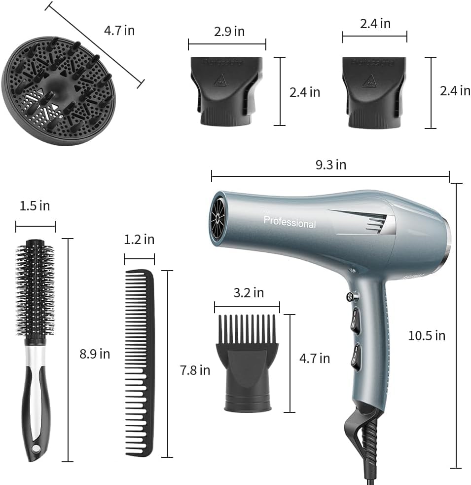 Faszin Ionic Salon Hair Dryer professional-accessories enable versatile finishes for curly and straight hair.