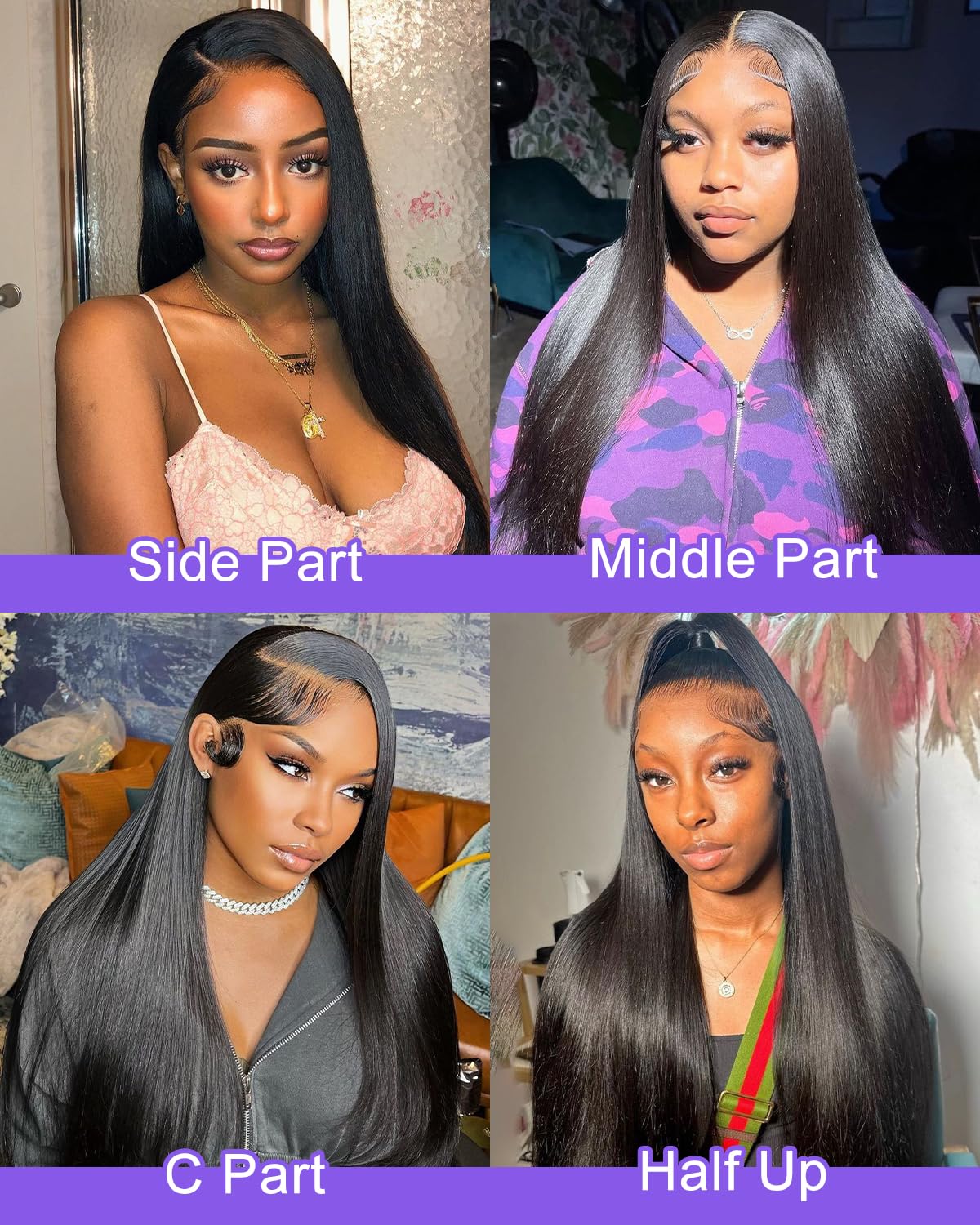 Fatemup 13x6 lace front wig with flexible parting options for various looks.