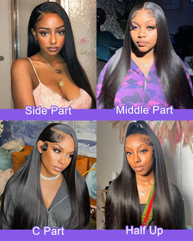 Fatemup 13x6 lace front wig with flexible parting options for various looks.