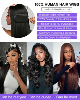 Fatemup virgin human hair wig with 200 density for full, voluminous look.