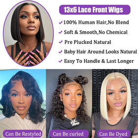 FATIAO bob wig with adjustable elastic band for secure fit