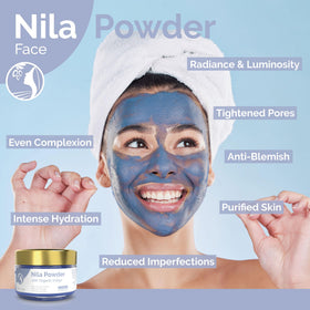 Fatima's Garden Nila Indigo powder face mask mix for gentle exfoliation.
