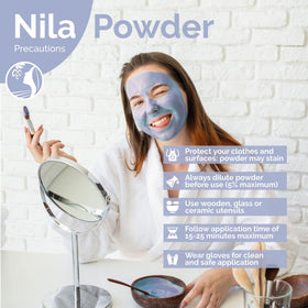 Fatima's Garden Nila Indigo powder applied as a hair treatment.