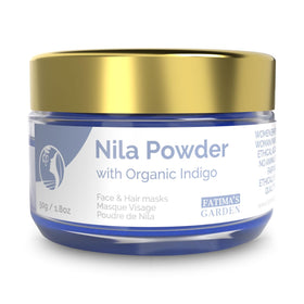 Fatima's Garden Pure Nila Indigo powder packaging for DIY beauty routines.