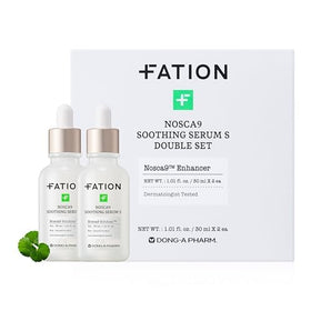 Fation NOSCA9 serum bottle closeup suggesting soothing hydration potential.
