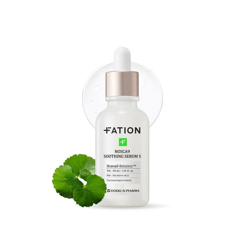 Fation NOSCA9 serum bottle ready for daily calming hydration.
