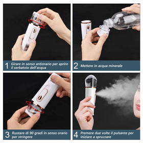 FATUXZ cool fog mist in action delivers gentle hydration in seconds.