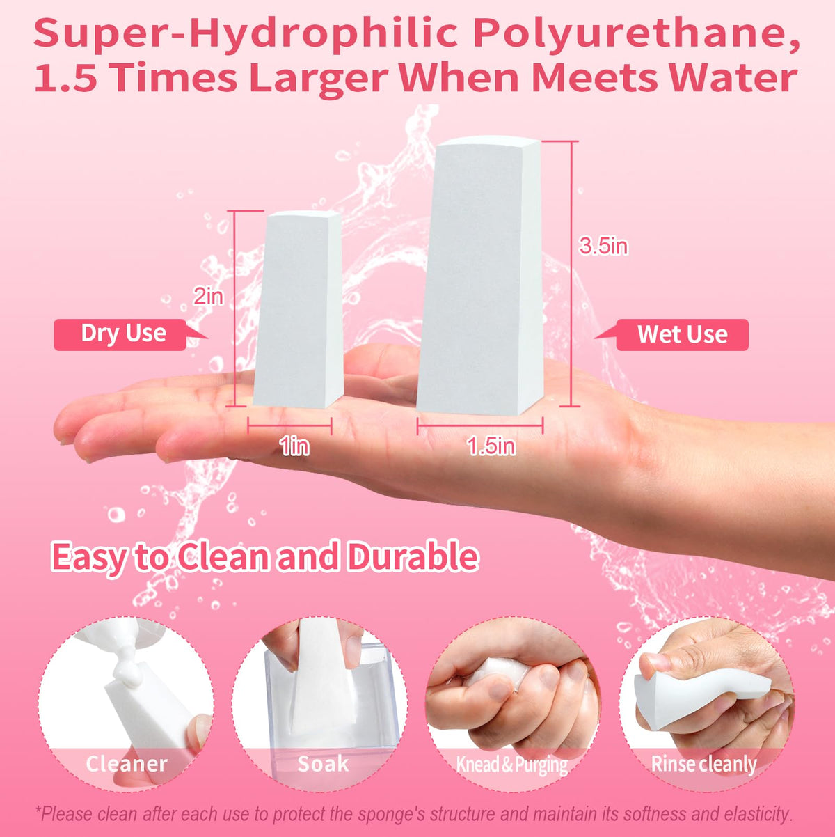 Fauxomor protective pouches safeguard sponges from dirt and damage.