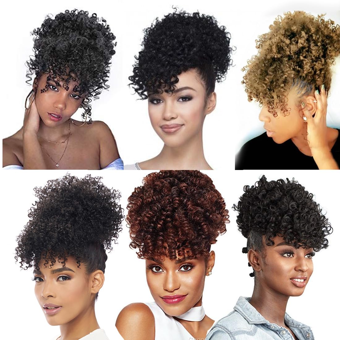 Fayasu model wearing Afro Puff updo for everyday elegance.
