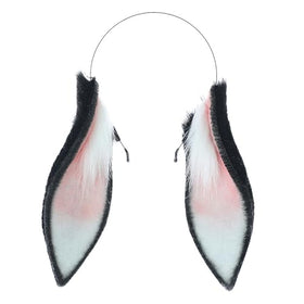Faylay bunny ears headband in black with soft faux fur for cosplay.