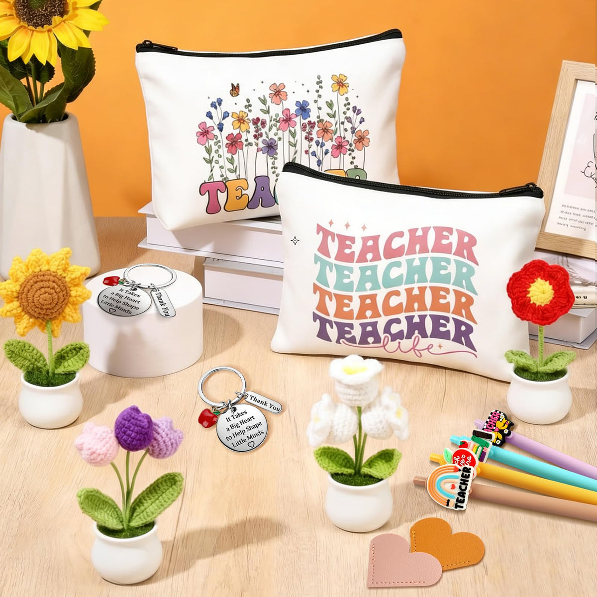 Fayoo crochet flower bookmark adds handmade charm to teaching materials.