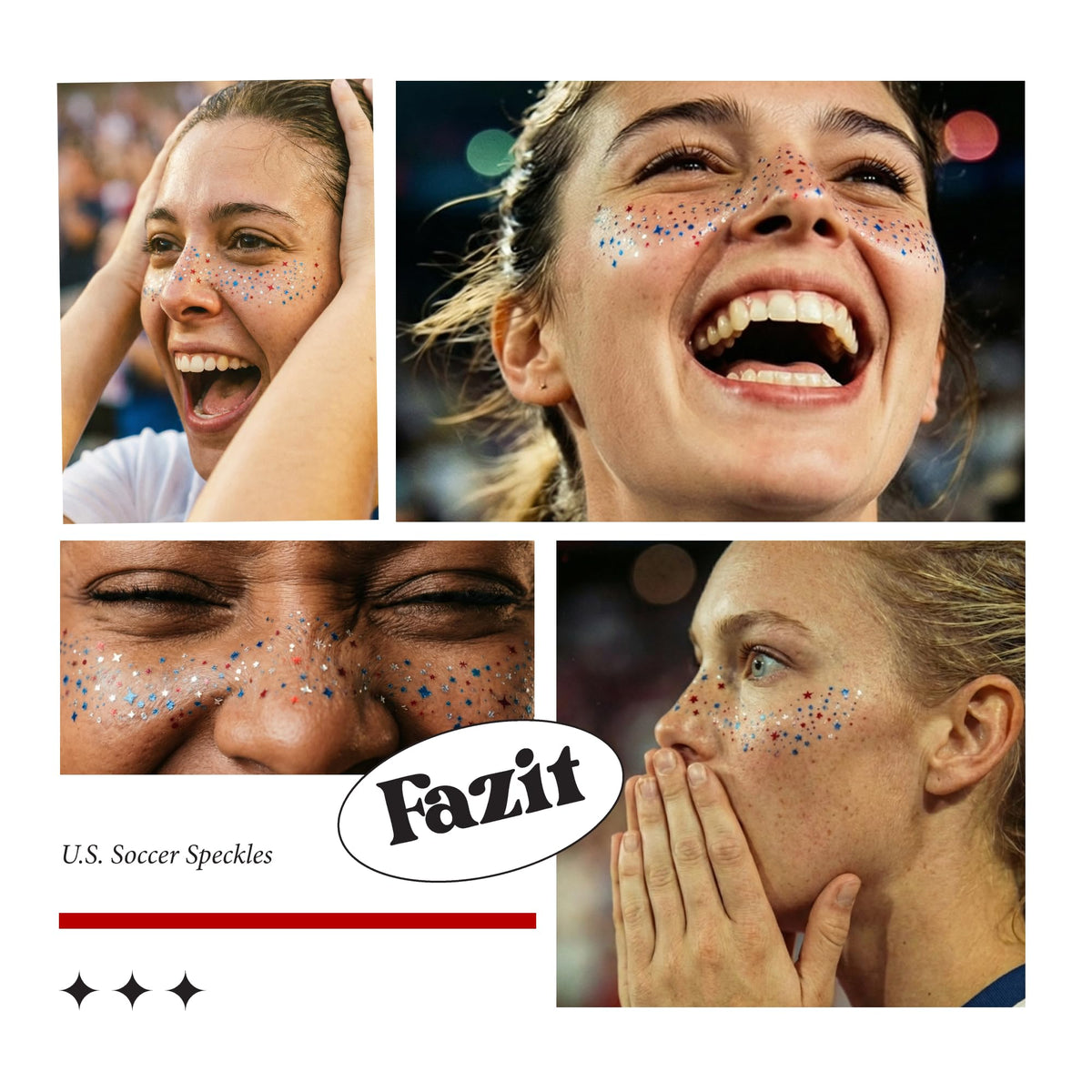 Fazit festival-ready look with speckles for vibrant party vibes
