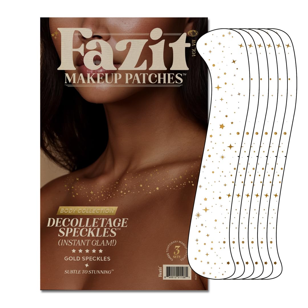 Fazit makeup patches gold speckles add radiant sparkle to collarbone area