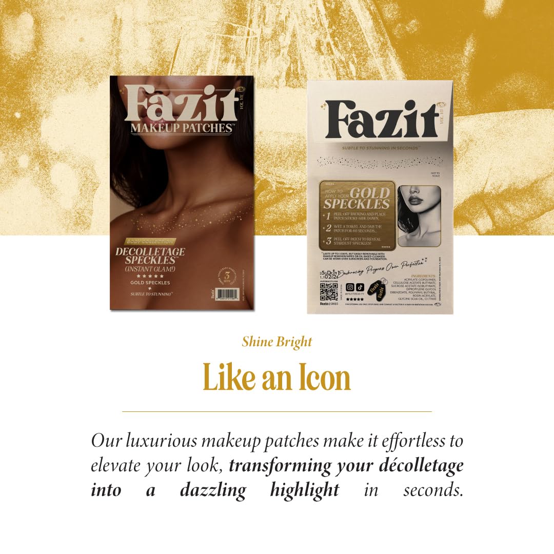 Fazit makeup patches packaging highlights premium glitter texture and quality