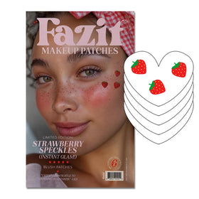 Fazit Makeup Patches Strawberry Speckles glow on cheeks for a playful radiance.