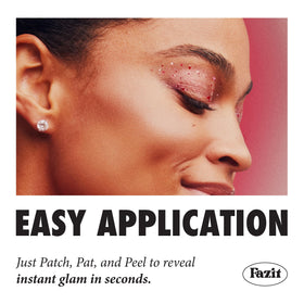 Fazit Sweetheart Eye Speckles patch application demonstrates quick, glow-up eye sparkle