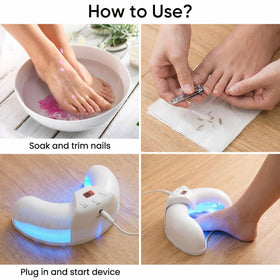 FCCBSELE display showing 5-minute mode for comfortable nail care