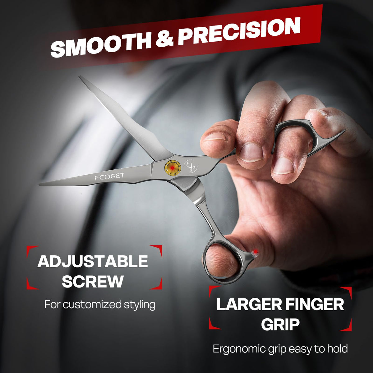  Fcoget ergonomic-hair-scissors offer comfortable hold and reduced hand fatigue during long sessions.