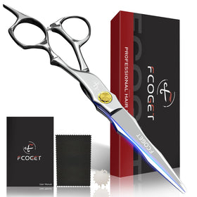  Fcoget professional hair cutting scissors with sharp edge blades for precise, clean cuts.