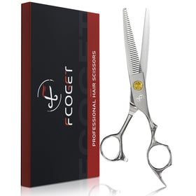 Fcoget professional thinning shears with 440C blades for precise, salon-quality cuts
