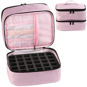 Fcozpjk nail polish organizer case showing durable nylon and compact travel-ready design.