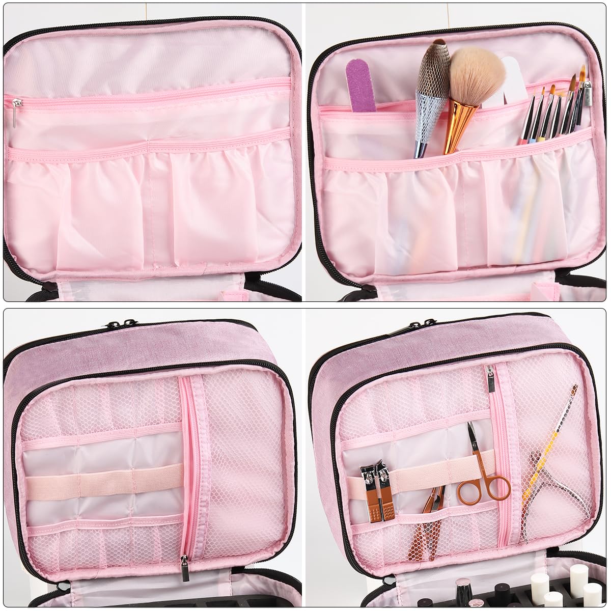 Fcozpjk nylon storage bag available in gray or pink.