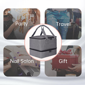 FCQQYWZ Grey Nail Polish Organizer Travel-ready design boosts portability