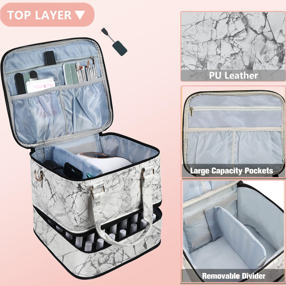 FCQQYWZ detachable sponge layer for flexible item separation in the upper compartment