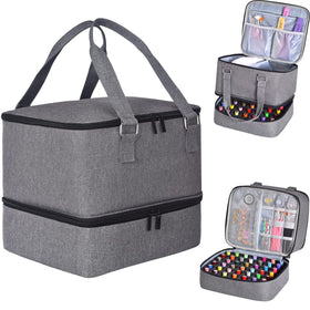 FCQQYWZ Nail Polish Organizer Case front view shows ample storage for bottles