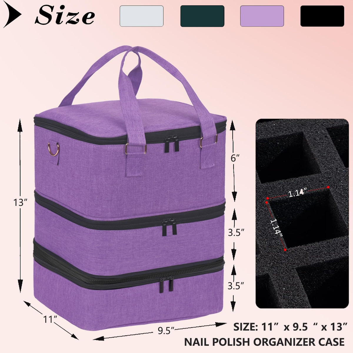 FCQQYWZ travel carrying case with dual handles for comfortable transport.