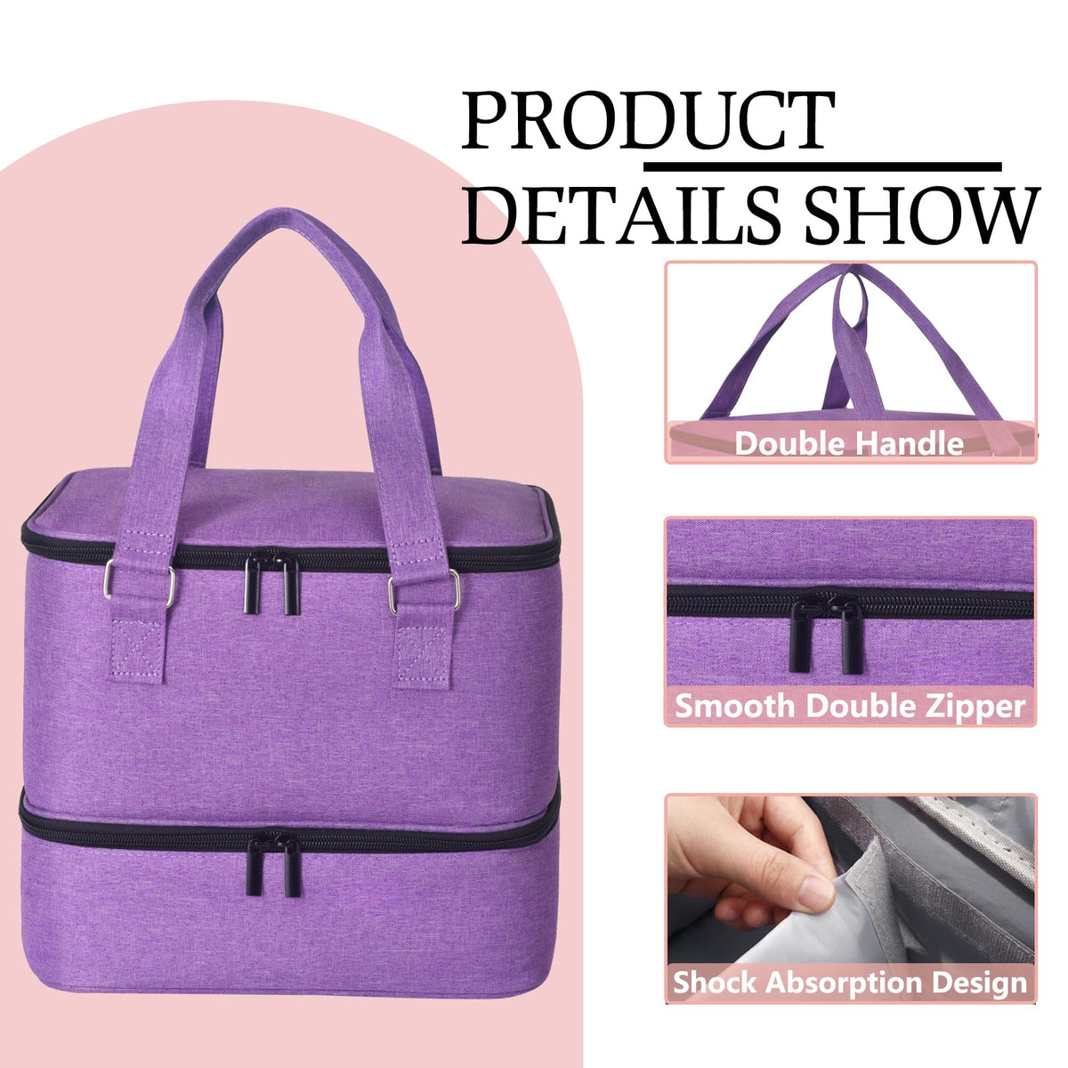FCQQYWZ travel-friendly case with handles for on-the-go organization