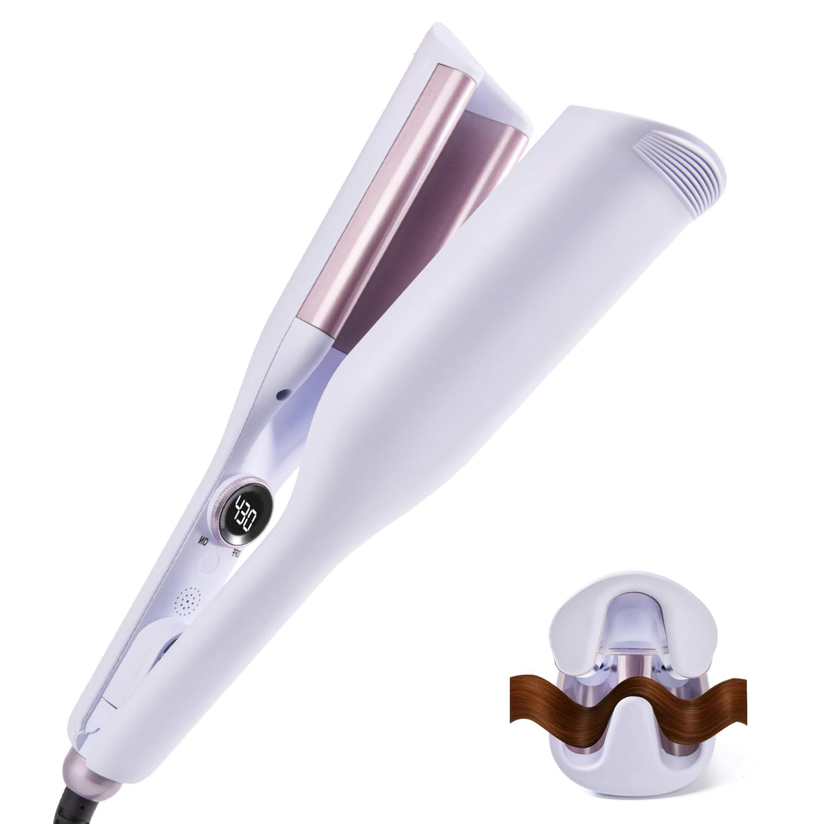 FCSELFLESS curling iron with 1.25-inch barrel creates natural beach waves.