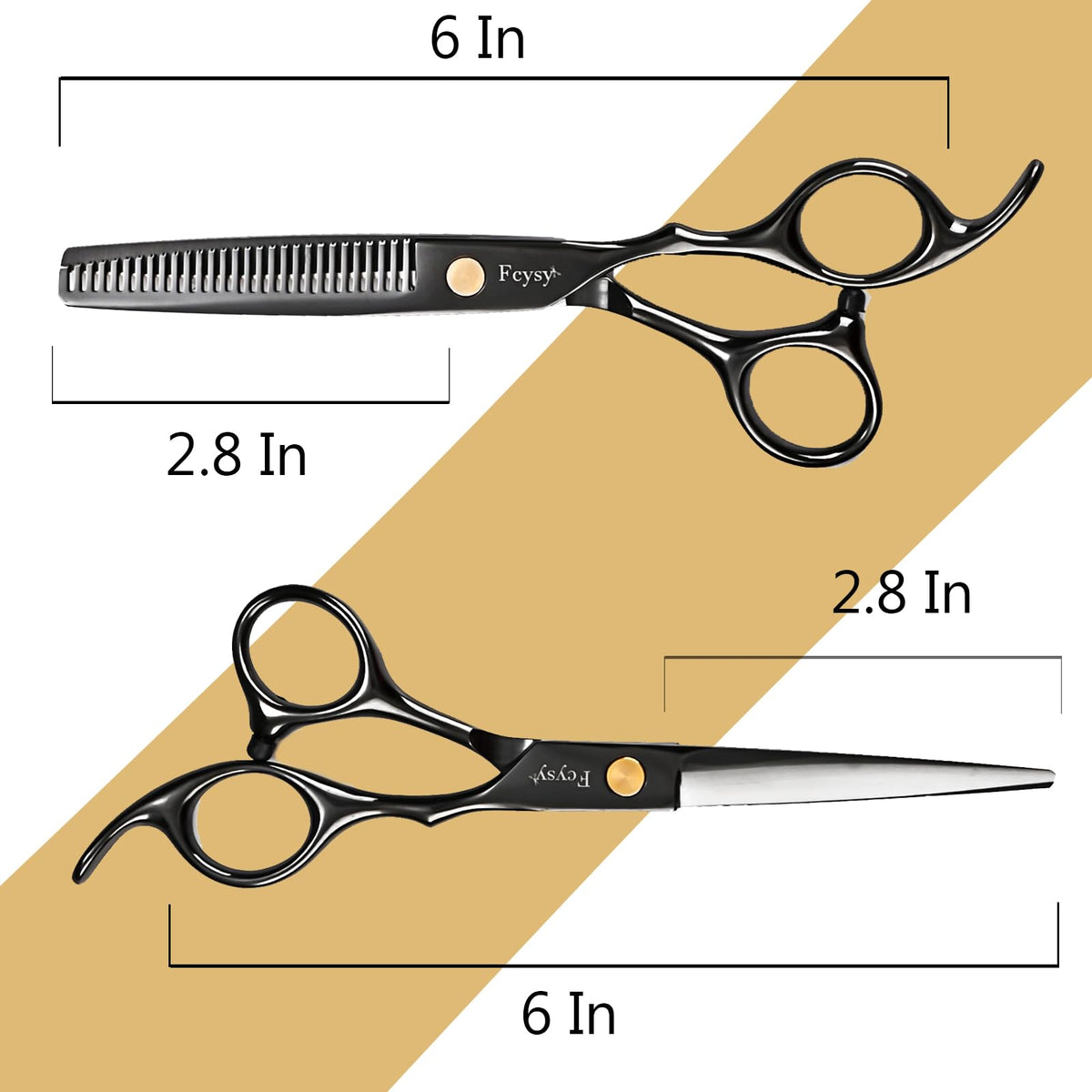 Fcysy thinning shears enabling seamless blend and texture in barbering