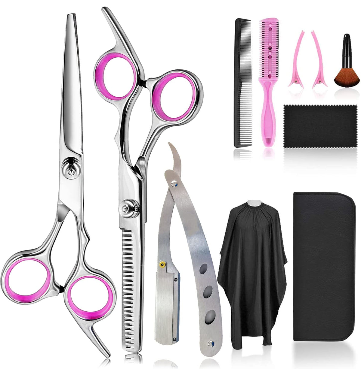 Fcysy professional 11-piece kit scissors closeup for precise cuts