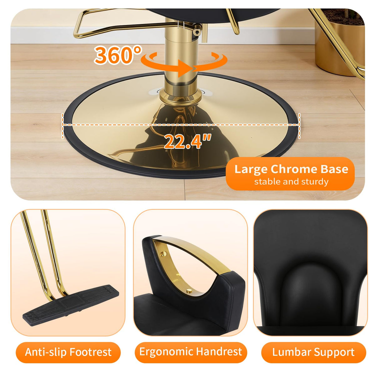 FDW professional salon chair armrests padded, ergonomic support reduces fatigue during long sessions.
