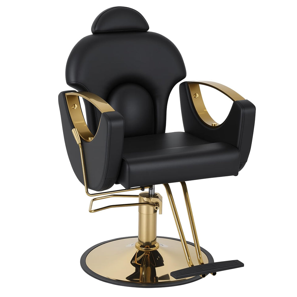 FDW professional salon chair base, sturdy iron frame for reliable daily use in busy barbershops.