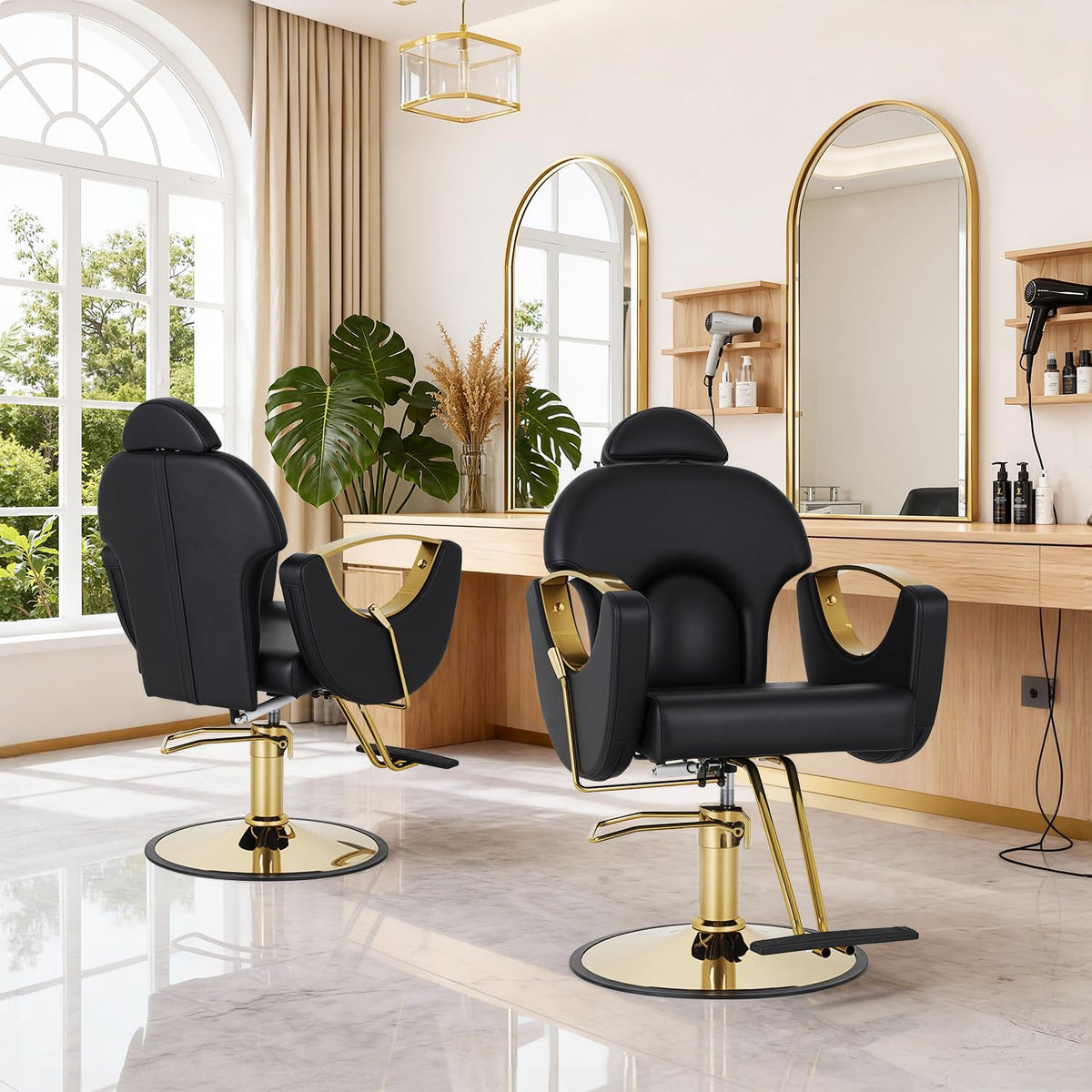 FDW professional salon chair footrest, sturdy platform for client comfort and stable footing.