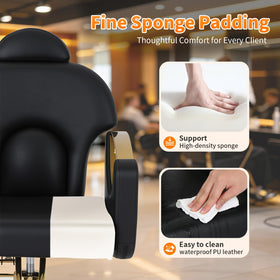 FDW professional salon chair headrest adjustable, supports different treatment positions with minimal effort.