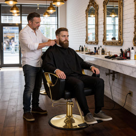 FDW professional salon chair hydraulic control, smooth height adjustments for precise seating during services.