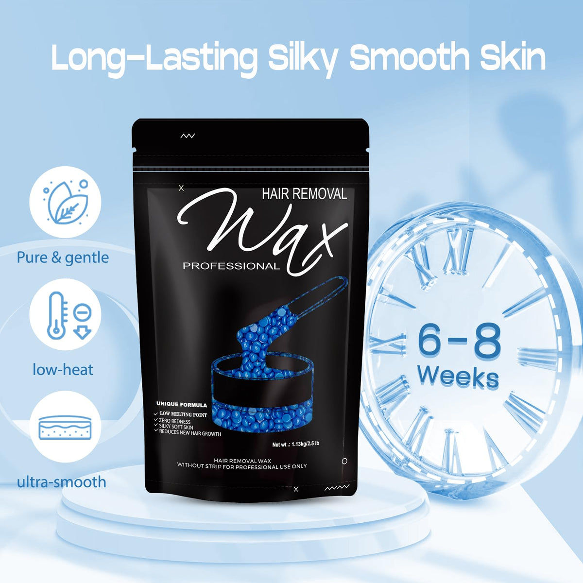 FEAMIRIA hard wax beads for sensitive skin melt smoothly with minimal redness.