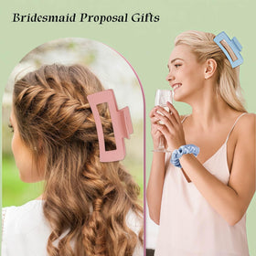 Featch bridesmaid hair claw clip in sage adds elegant wedding styling