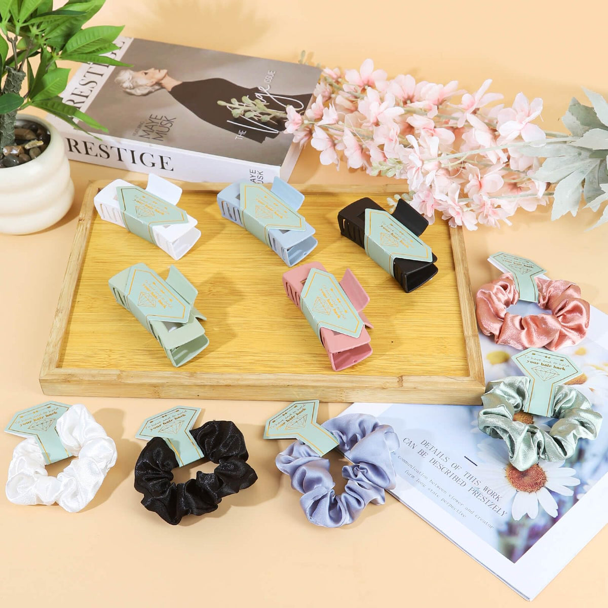 Featch wedding gift set displayed for bridesmaids at the event