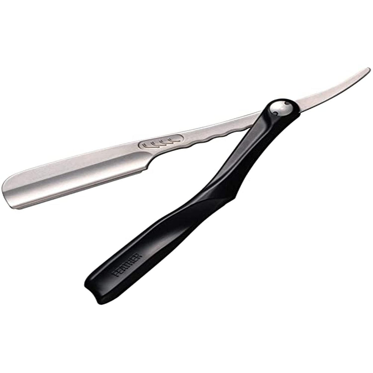 Feather Artist Club Black SS folding razor with ergonomic grip for precise shaving