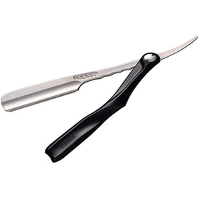 Feather Artist Club Black SS folding razor with ergonomic grip for precise shaving