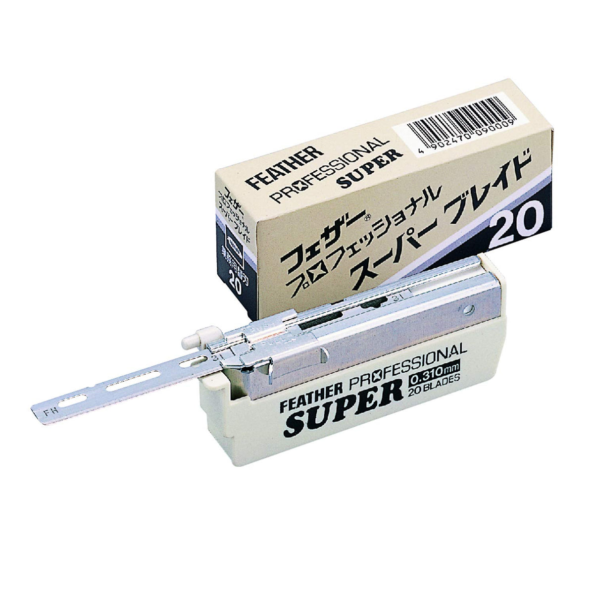 Feather Artist Club Prosuper blade packaging with injector-style dispenser for quick blade changes.